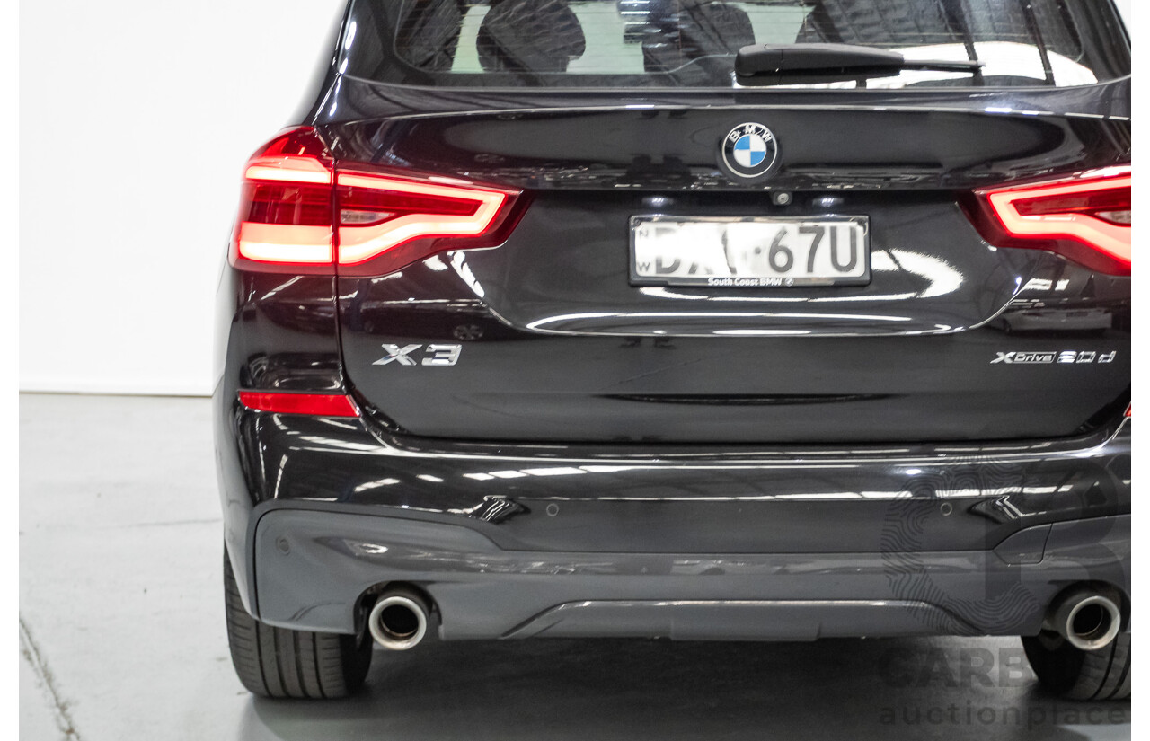 11/2018 BMW X3 xDrive20d M-Sport (4x4) G01 4d Wagon Black Sapphire Metallic Turbo Diesel 2.0L