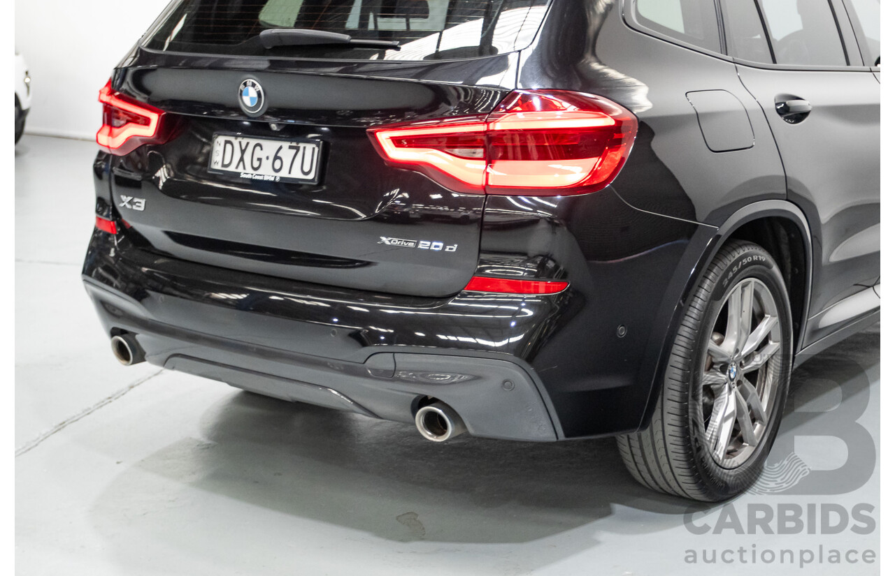 11/2018 BMW X3 xDrive20d M-Sport (4x4) G01 4d Wagon Black Sapphire Metallic Turbo Diesel 2.0L