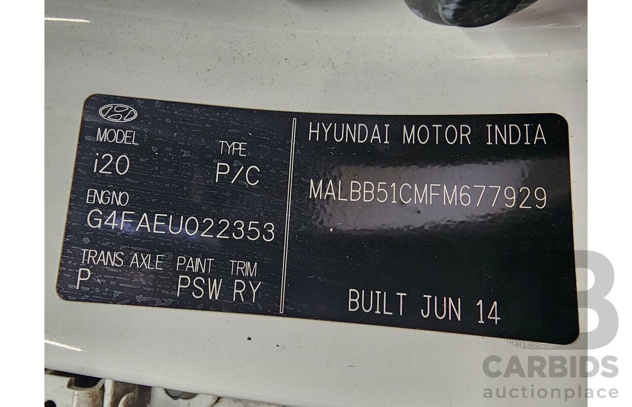 7/2014 Hyundai i20 Active PB MY14 5d Hatchback White 1.4L