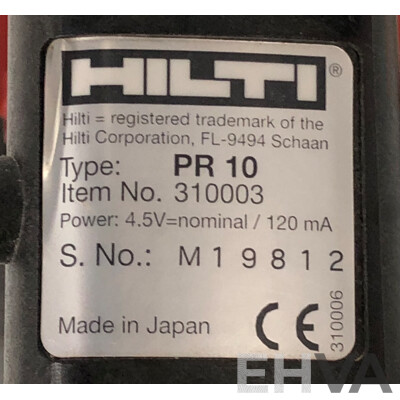 Hilti PR10 Rotary Laser Interior Laser with Hilti PA310 Mount & Carrying Case