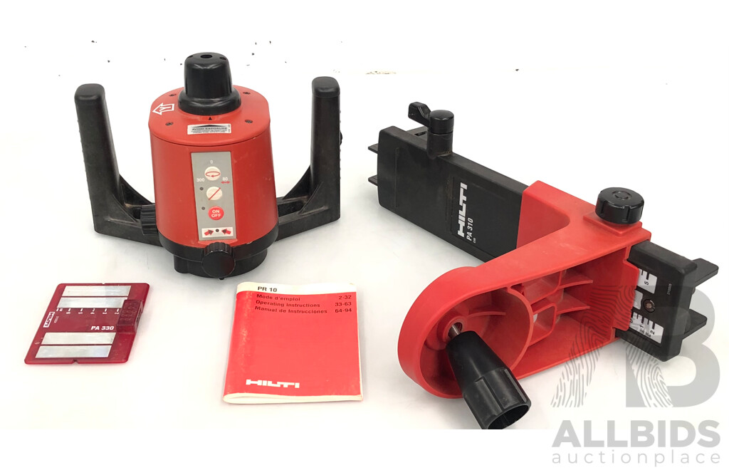 Hilti PR10 Rotary Laser Interior Laser with Hilti PA310 Mount & Carrying Case