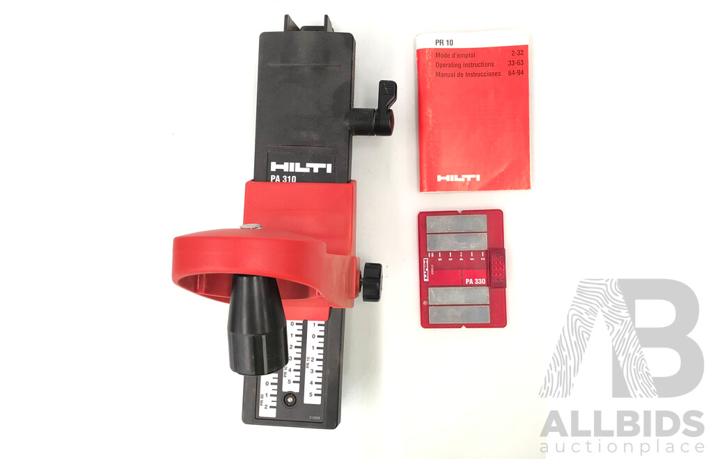 Hilti PR10 Rotary Laser Interior Laser with Hilti PA310 Mount & Carrying Case