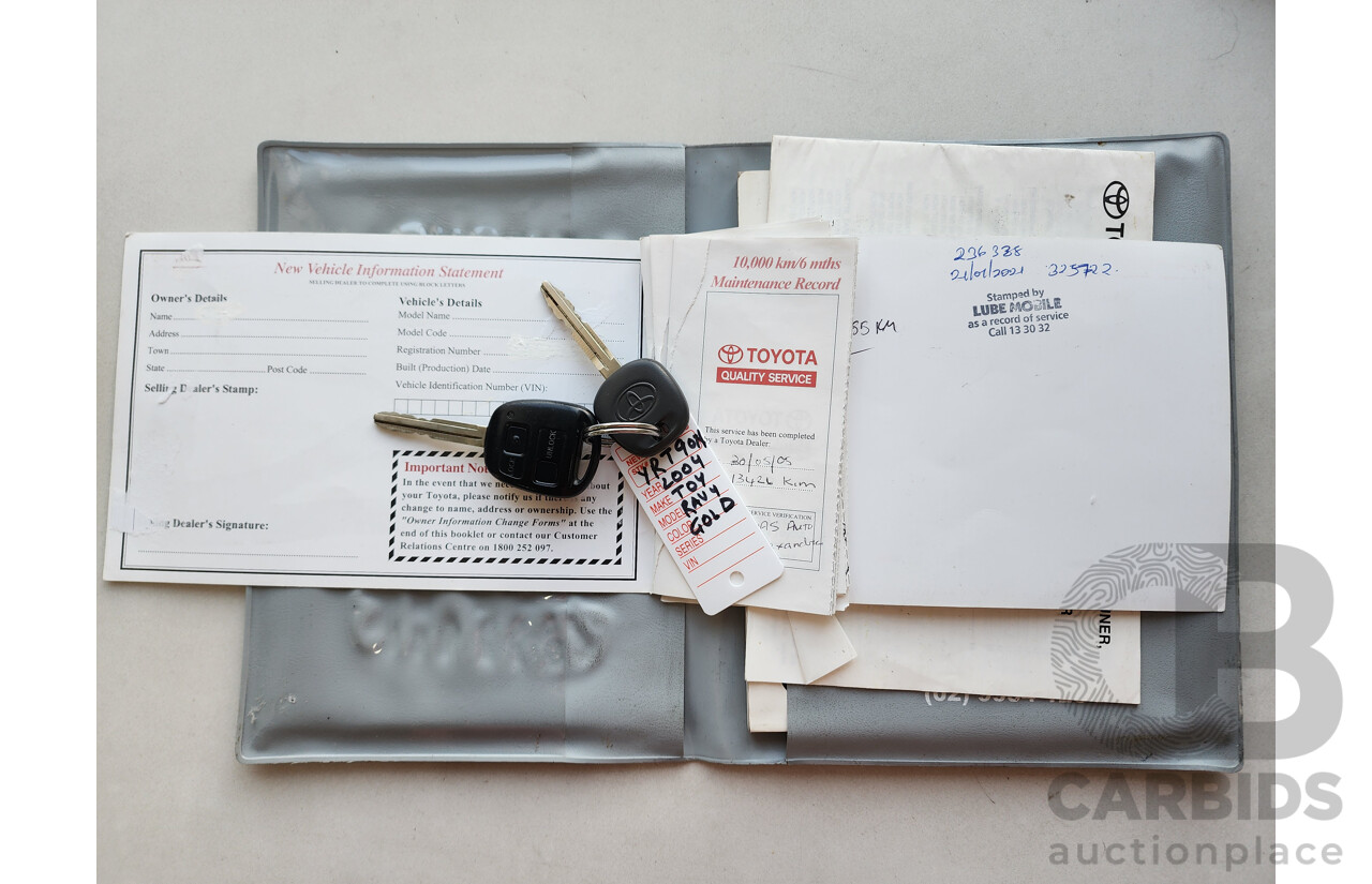 4/2004 Toyota Rav4 Cruiser (4x4) ACA23R 4d Wagon Gold 2.4L