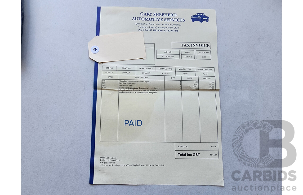 10/2008 Renault Megane Expression X84 MY06 UPGRADE 4d Sedan Black 2.0L