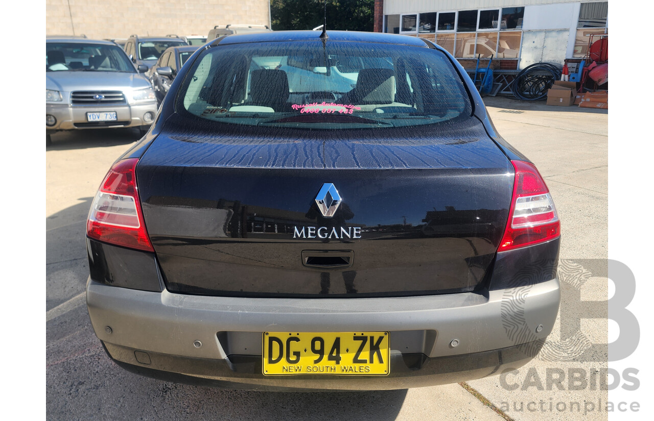 10/2008 Renault Megane Expression X84 MY06 UPGRADE 4d Sedan Black 2.0L