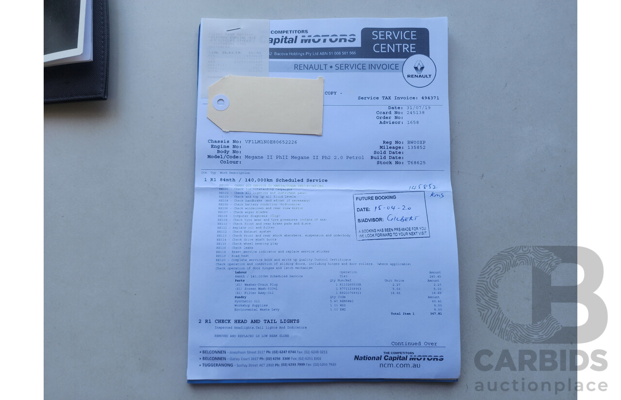 10/2008 Renault Megane Expression X84 MY06 UPGRADE 4d Sedan Black 2.0L