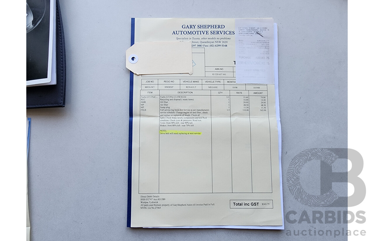 10/2008 Renault Megane Expression X84 MY06 UPGRADE 4d Sedan Black 2.0L