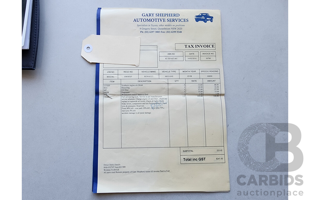 10/2008 Renault Megane Expression X84 MY06 UPGRADE 4d Sedan Black 2.0L