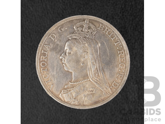United Kingdom 1887 Silver QV Crown .925