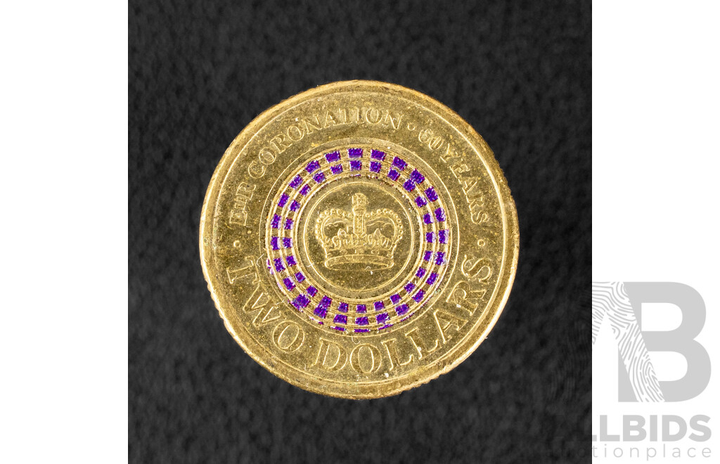 Australian 2013 Two Dollar Coin, 60th Anniversary QE2 Coronation