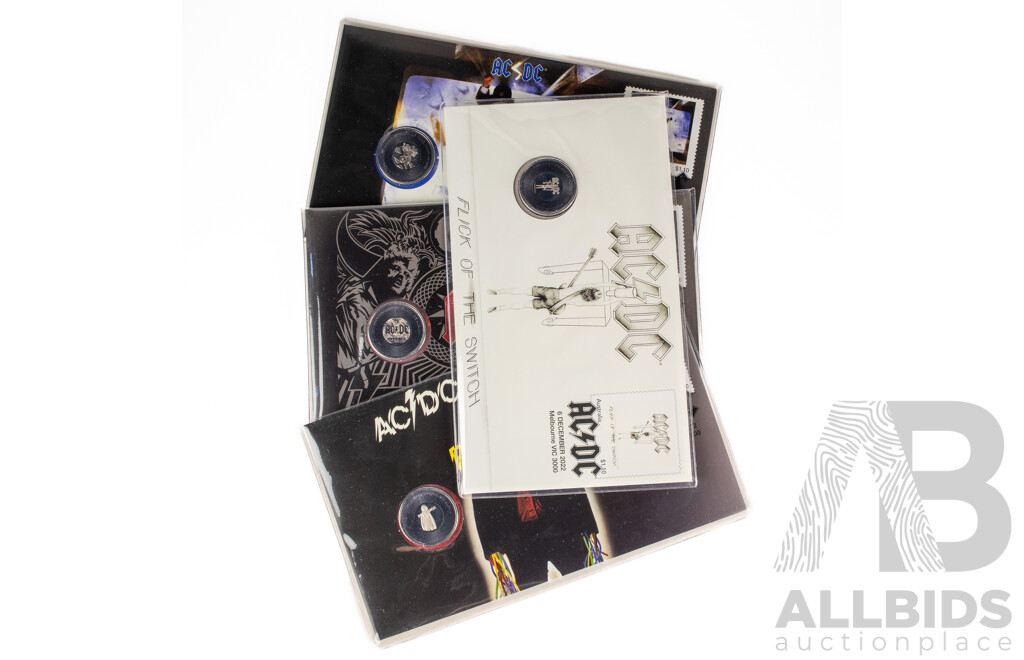 Four Australian 2022 AC/DC PNCs Including Black Ice, Blow Up Your Video, Flick of the Switch, Powerage