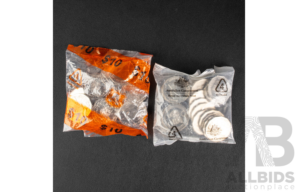 Forty Australian UNC Fifty Cent Coins, Twenty 2024 Fifty Years of NAIDOC Committee and Twenty 2024 KCIII
