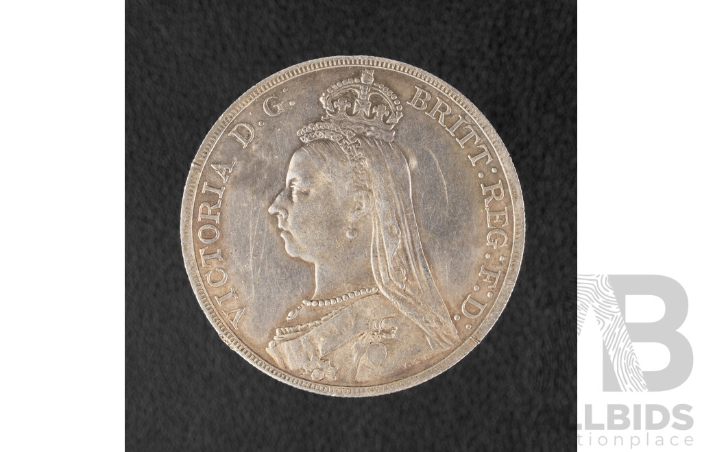 United Kingdom 1887 Silver QV Crown .925