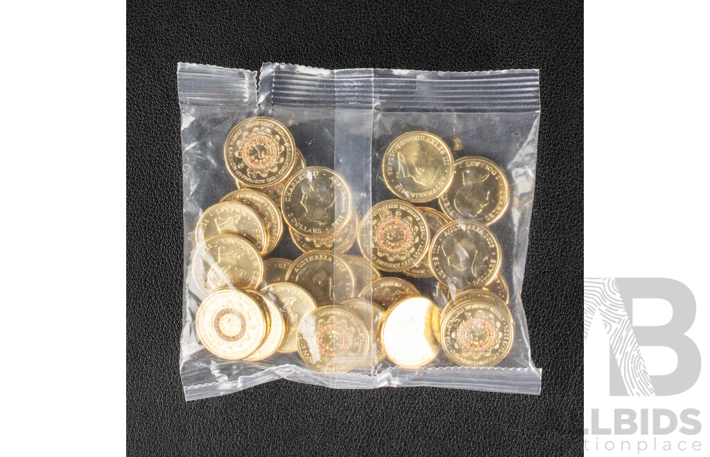 Twenty Five Australian 2025 UNC Two Dollar Coins, Australian Women's Weekly Children's Birthday Cake Cook Book
