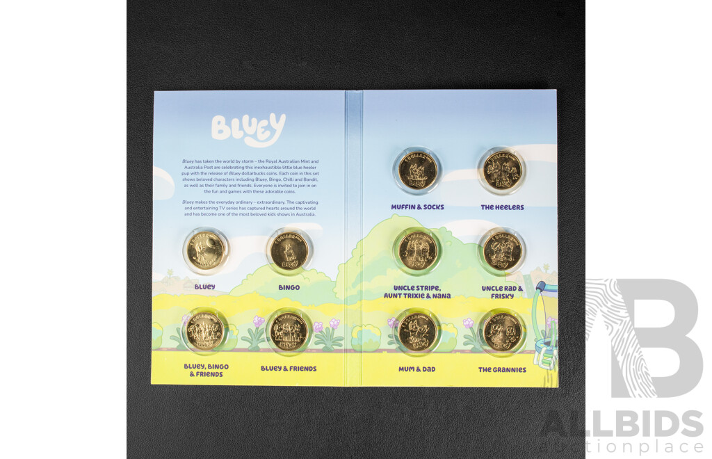 Australian RAM 2024 Ten One Dollar Coin Set, Bluey One Dollar Bucks