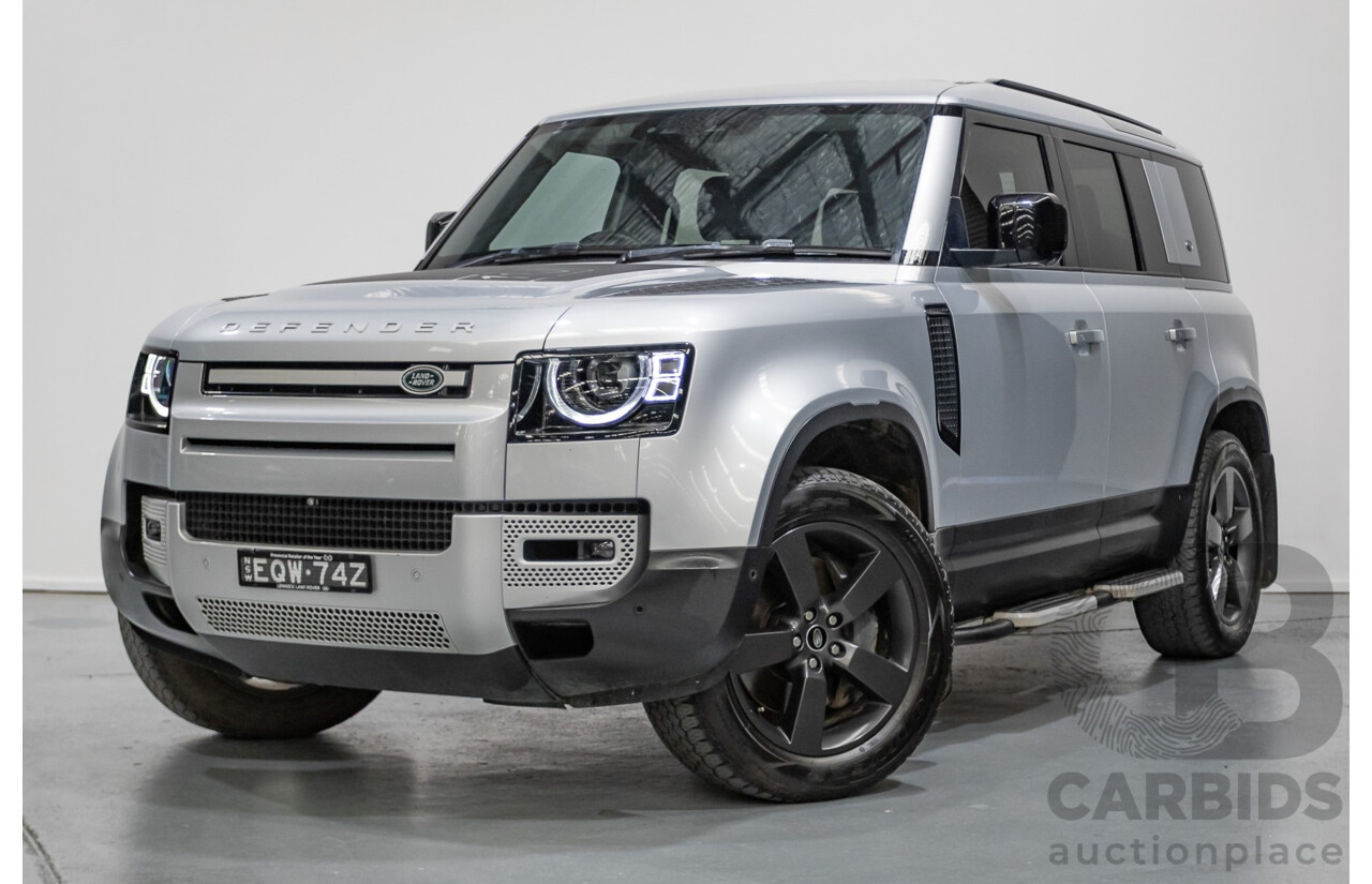 12/2021 Land Rover Defender 110 P400 SE (AWD) L663 MY2 4d Wagon Hakuba Silver Metallic Turbo 3.0L
