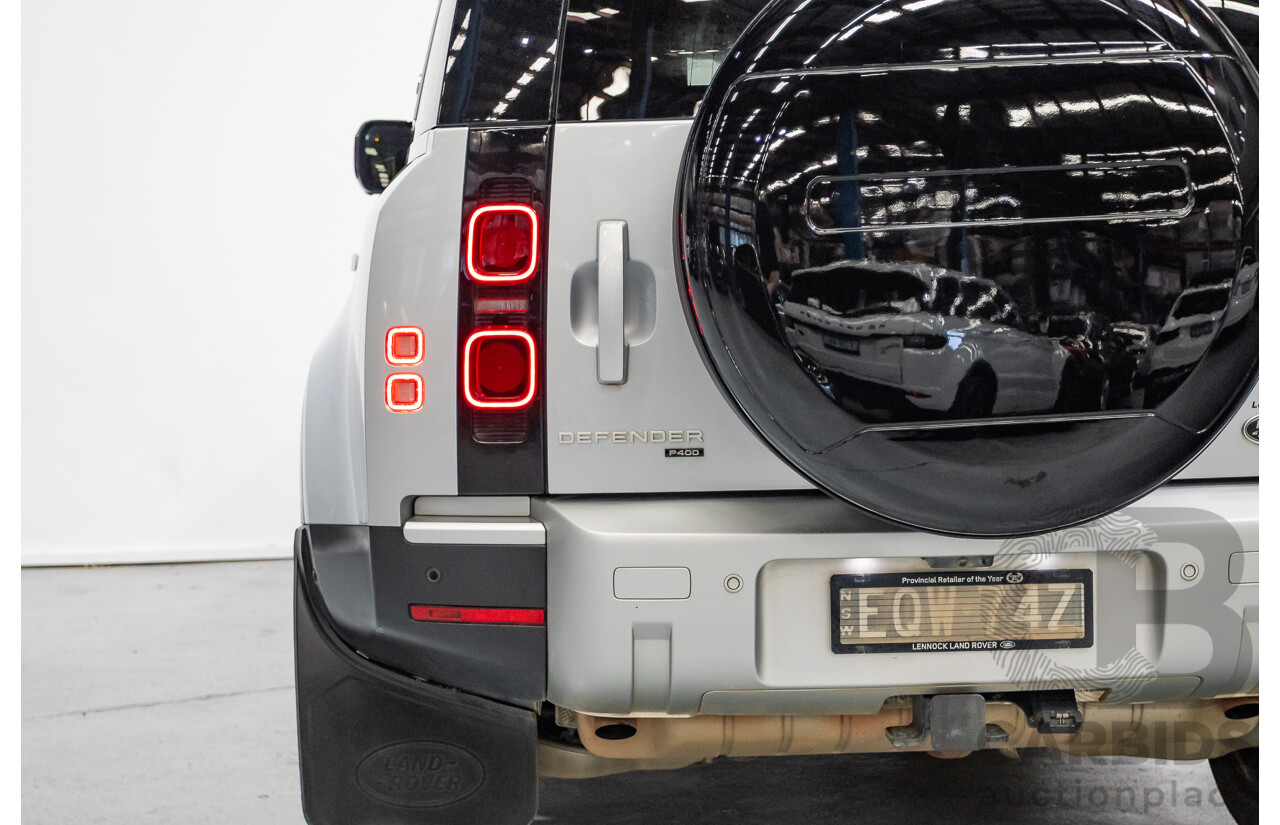 12/2021 Land Rover Defender 110 P400 SE (AWD) L663 MY2 4d Wagon Hakuba Silver Metallic Turbo 3.0L