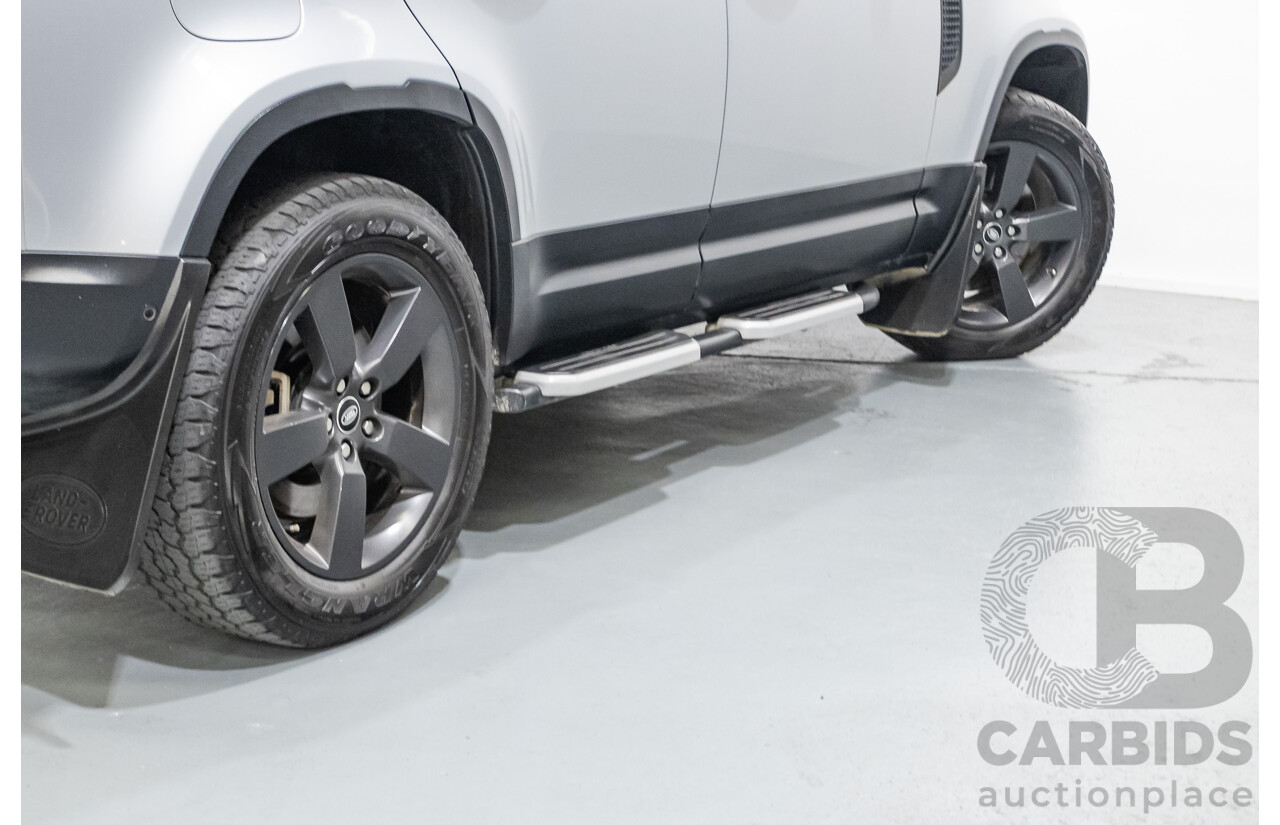 12/2021 Land Rover Defender 110 P400 SE (AWD) L663 MY2 4d Wagon Hakuba Silver Metallic Turbo 3.0L