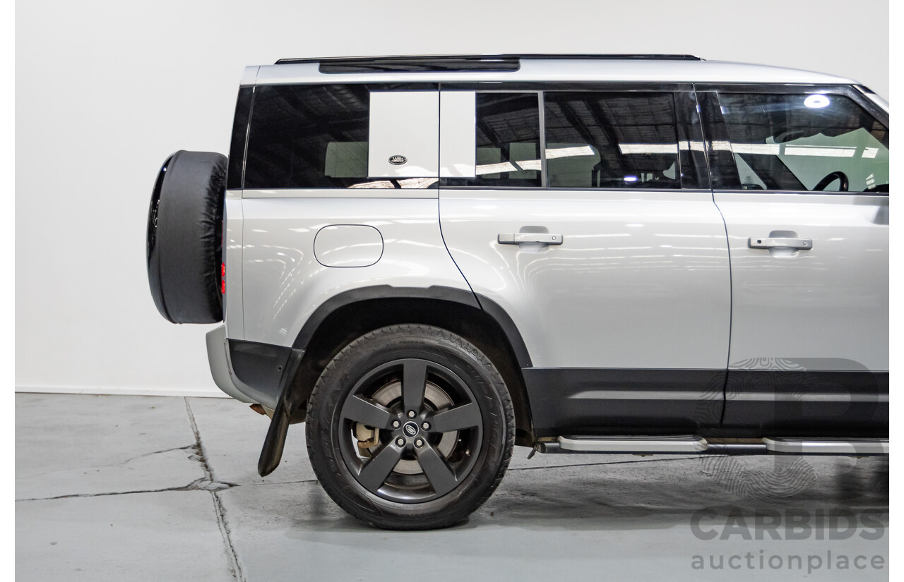 12/2021 Land Rover Defender 110 P400 SE (AWD) L663 MY2 4d Wagon Hakuba Silver Metallic Turbo 3.0L