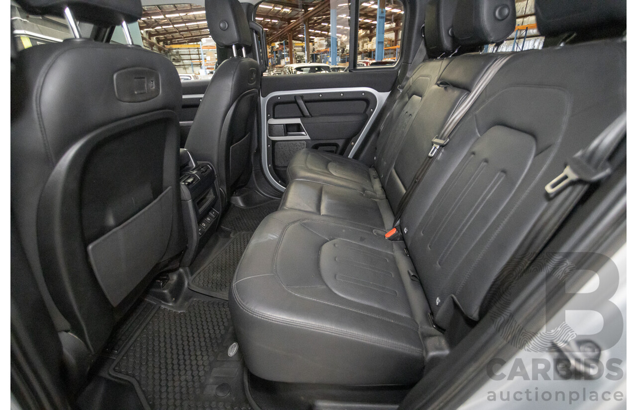 12/2021 Land Rover Defender 110 P400 SE (AWD) L663 MY2 4d Wagon Hakuba Silver Metallic Turbo 3.0L