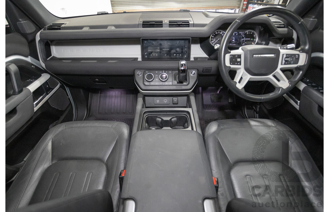 12/2021 Land Rover Defender 110 P400 SE (AWD) L663 MY2 4d Wagon Hakuba Silver Metallic Turbo 3.0L