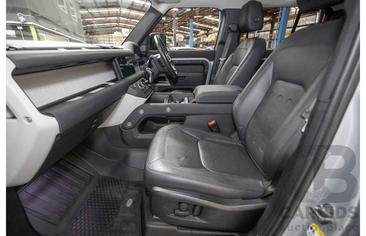12/2021 Land Rover Defender 110 P400 SE (AWD) L663 MY2 4d Wagon Hakuba Silver Metallic Turbo 3.0L