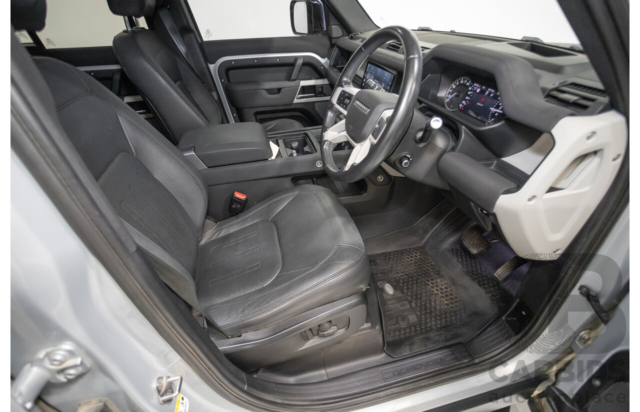 12/2021 Land Rover Defender 110 P400 SE (AWD) L663 MY2 4d Wagon Hakuba Silver Metallic Turbo 3.0L