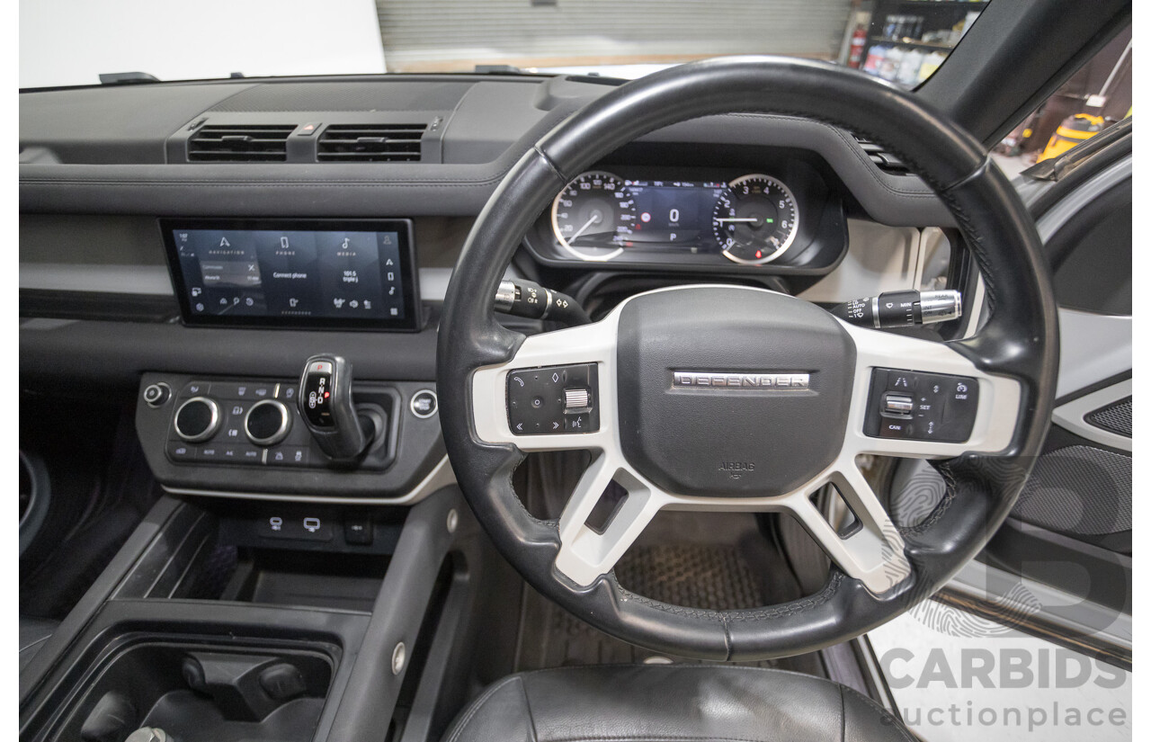 12/2021 Land Rover Defender 110 P400 SE (AWD) L663 MY2 4d Wagon Hakuba Silver Metallic Turbo 3.0L
