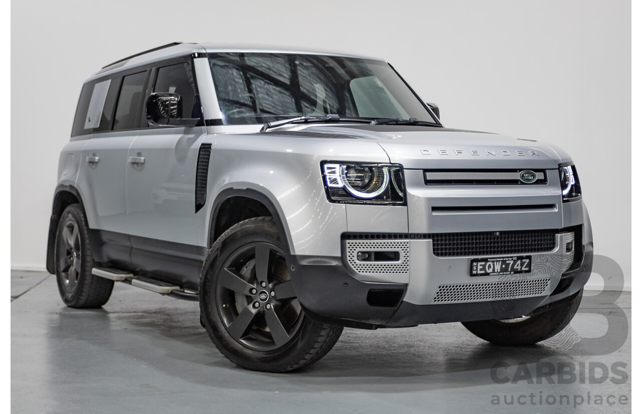 12/2021 Land Rover Defender 110 P400 SE (AWD) L663 MY2 4d Wagon Hakuba Silver Metallic Turbo 3.0L