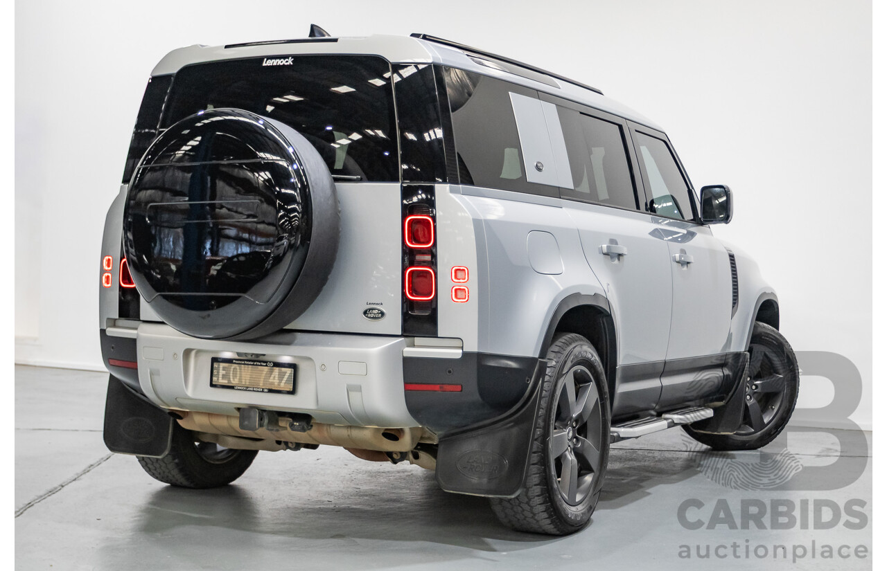 12/2021 Land Rover Defender 110 P400 SE (AWD) L663 MY2 4d Wagon Hakuba Silver Metallic Turbo 3.0L