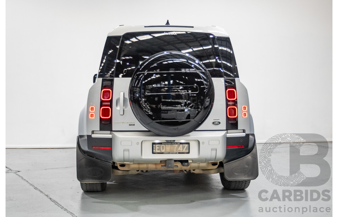 12/2021 Land Rover Defender 110 P400 SE (AWD) L663 MY2 4d Wagon Hakuba Silver Metallic Turbo 3.0L