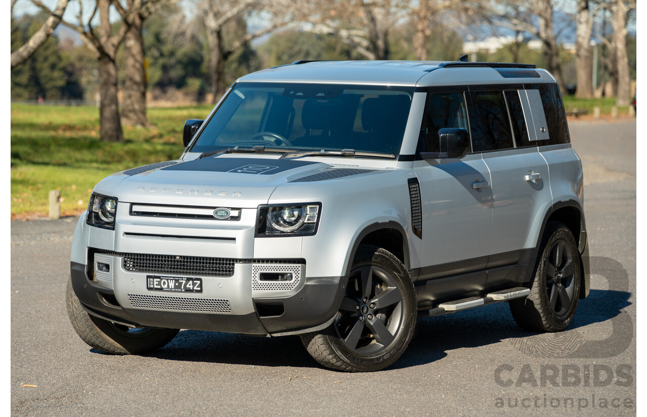 12/2021 Land Rover Defender 110 P400 SE (AWD) L663 MY22 4d Wagon Hakuba Silver Metallic Turbo 3.0L - MHEV