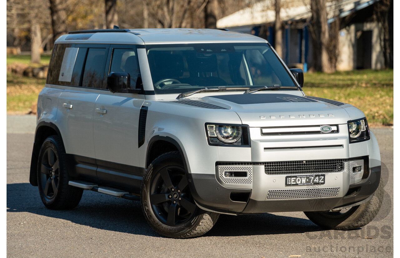 12/2021 Land Rover Defender 110 P400 SE (AWD) L663 MY22 4d Wagon Hakuba Silver Metallic Turbo 3.0L - MHEV