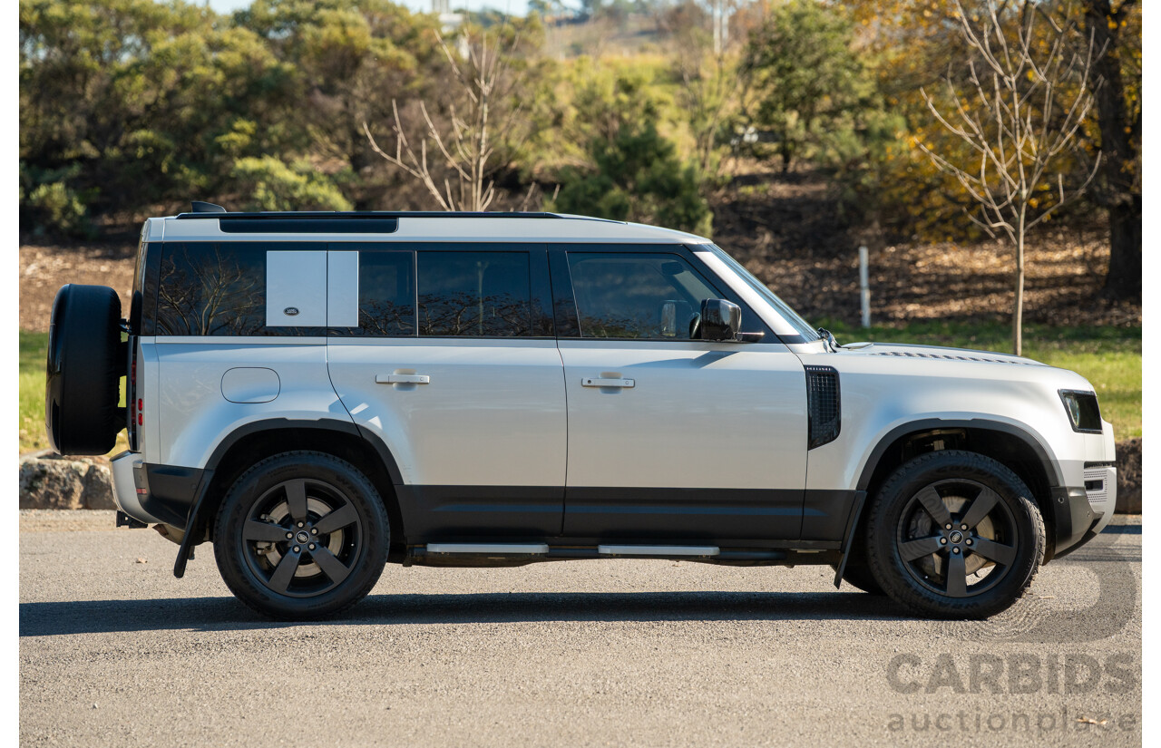 12/2021 Land Rover Defender 110 P400 SE (AWD) L663 MY22 4d Wagon Hakuba Silver Metallic Turbo 3.0L - MHEV