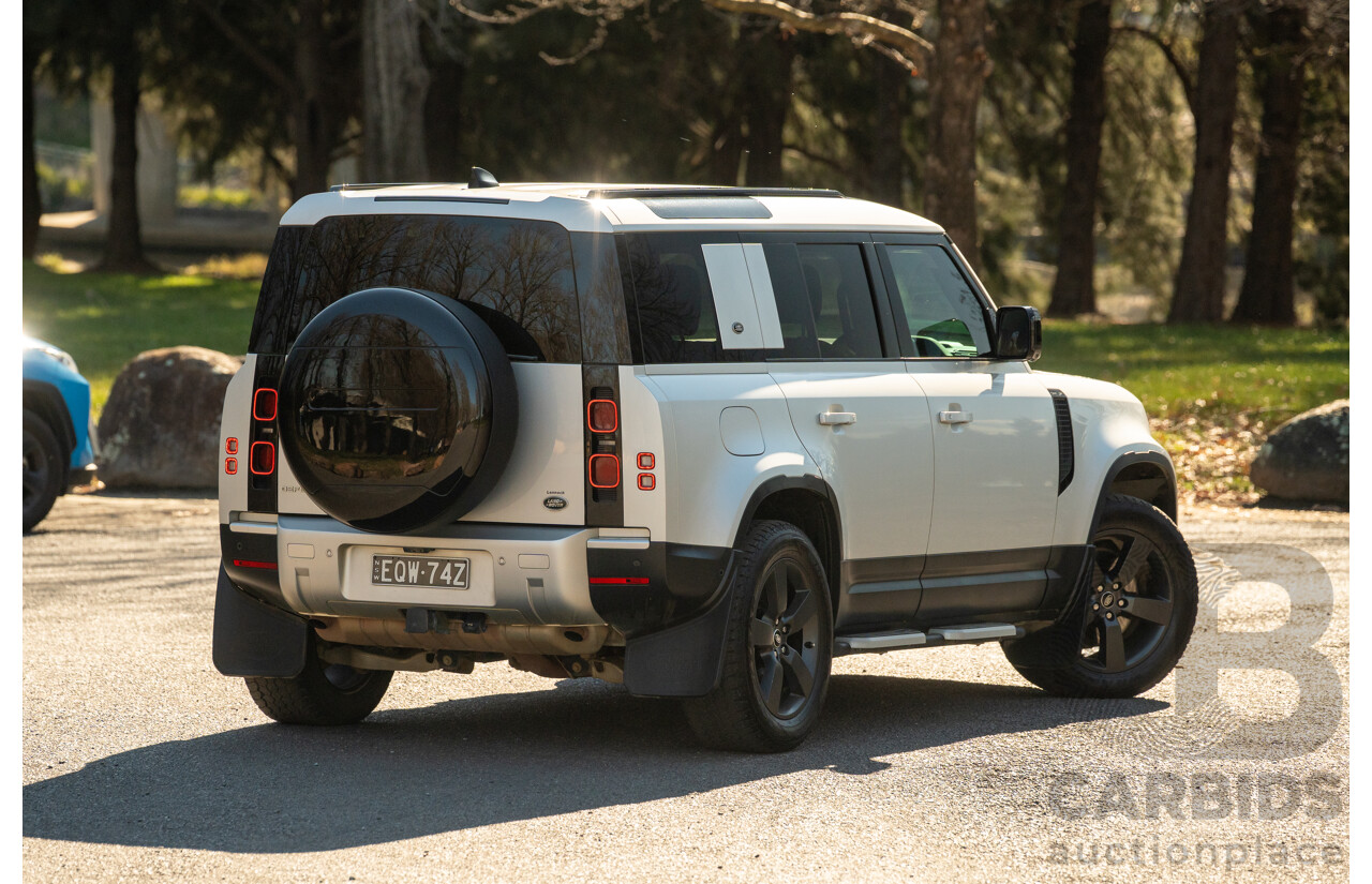 12/2021 Land Rover Defender 110 P400 SE (AWD) L663 MY22 4d Wagon Hakuba Silver Metallic Turbo 3.0L - MHEV