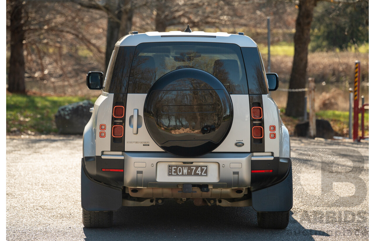 12/2021 Land Rover Defender 110 P400 SE (AWD) L663 MY22 4d Wagon Hakuba Silver Metallic Turbo 3.0L - MHEV