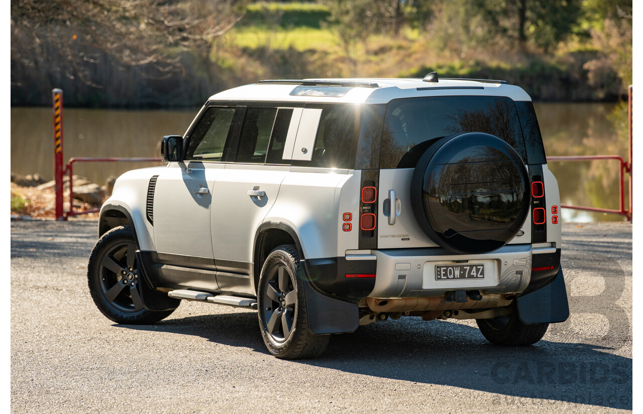12/2021 Land Rover Defender 110 P400 SE (AWD) L663 MY22 4d Wagon Hakuba Silver Metallic Turbo 3.0L - MHEV