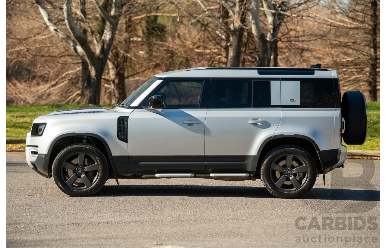 12/2021 Land Rover Defender 110 P400 SE (AWD) L663 MY22 4d Wagon Hakuba Silver Metallic Turbo 3.0L - MHEV