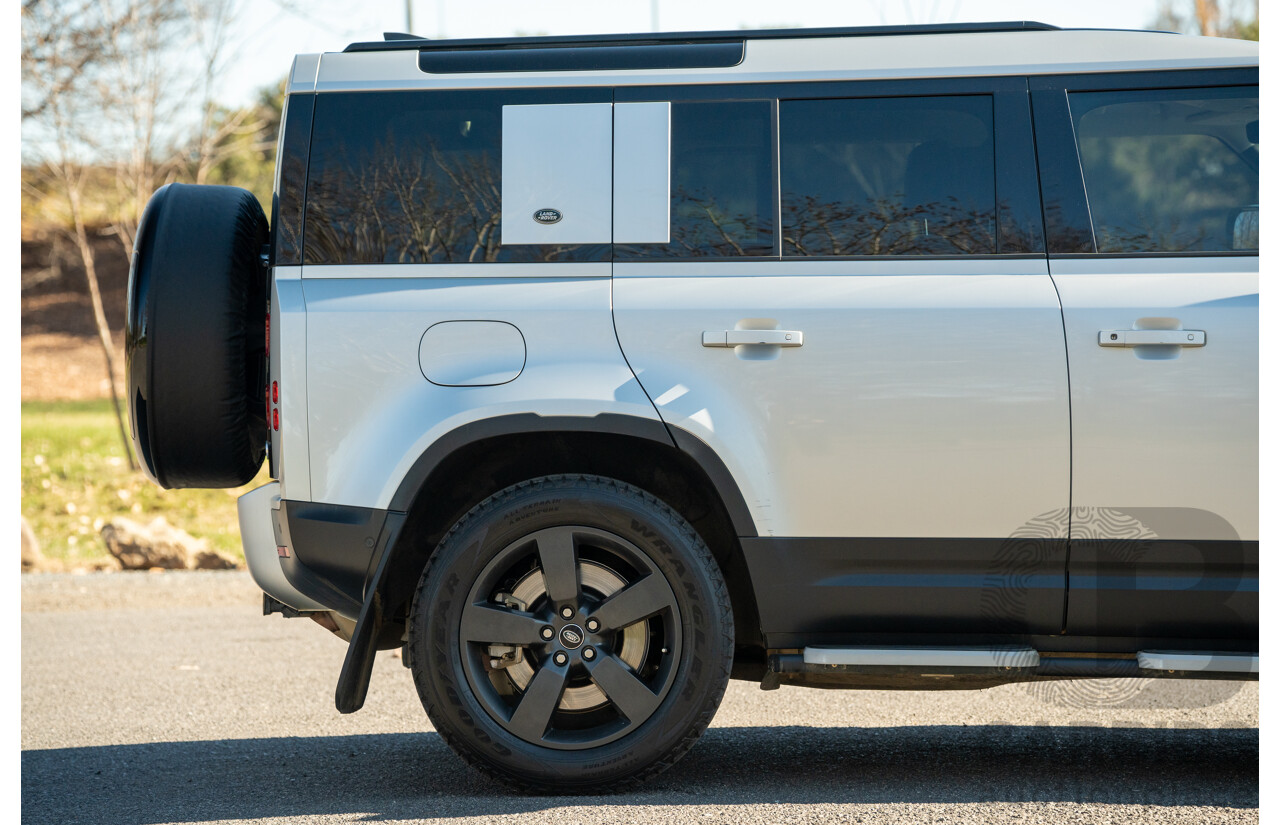 12/2021 Land Rover Defender 110 P400 SE (AWD) L663 MY22 4d Wagon Hakuba Silver Metallic Turbo 3.0L - MHEV