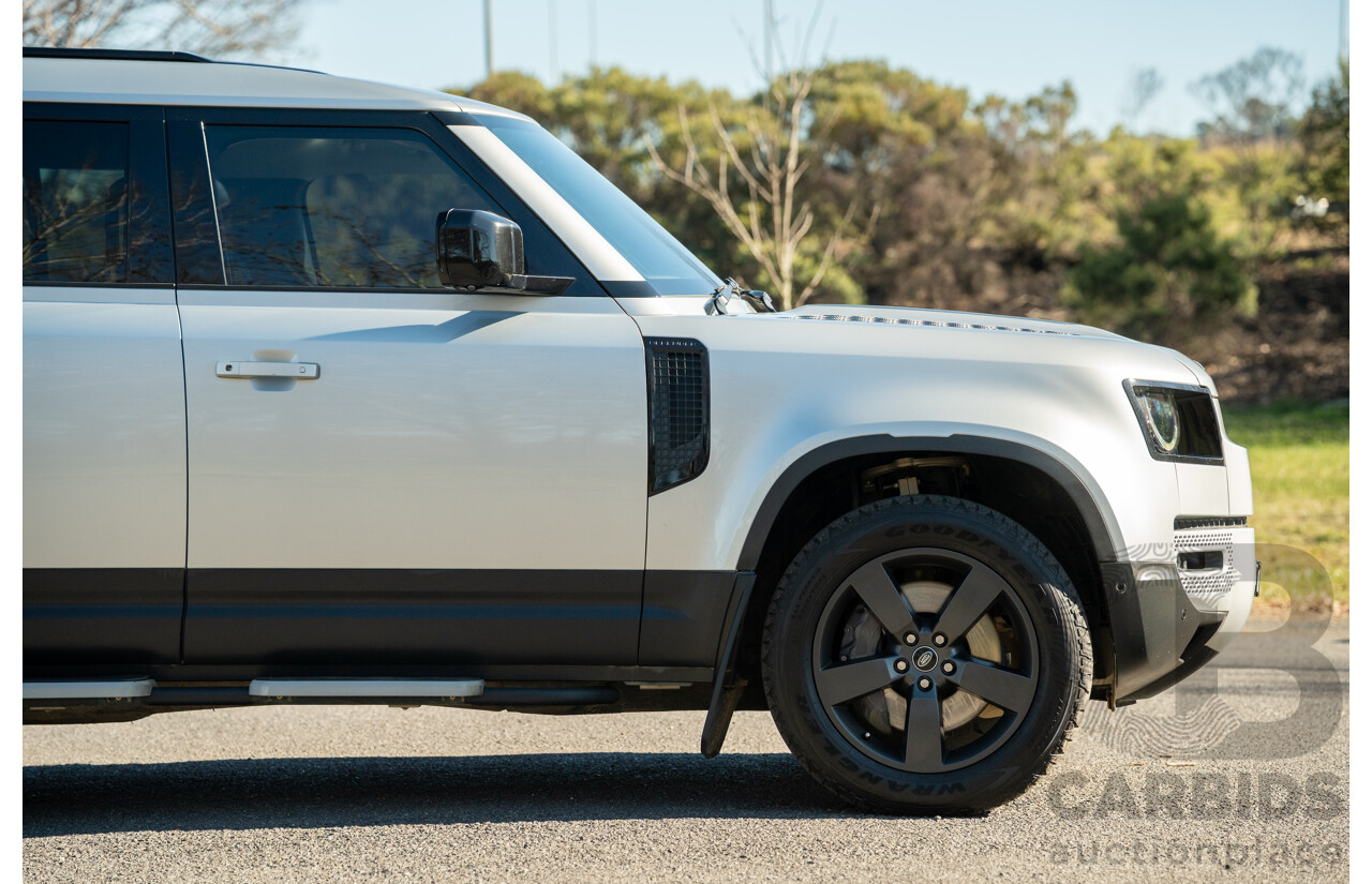 12/2021 Land Rover Defender 110 P400 SE (AWD) L663 MY22 4d Wagon Hakuba Silver Metallic Turbo 3.0L - MHEV