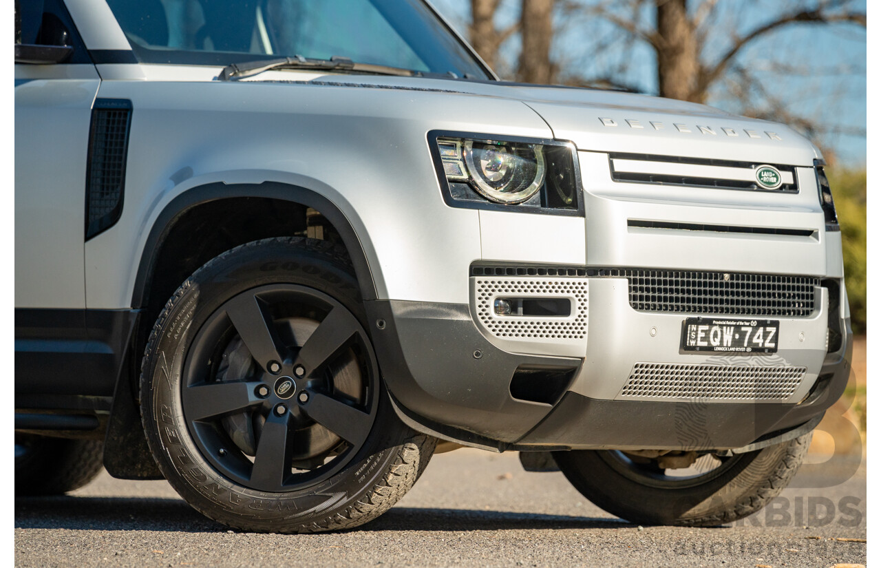 12/2021 Land Rover Defender 110 P400 SE (AWD) L663 MY22 4d Wagon Hakuba Silver Metallic Turbo 3.0L - MHEV