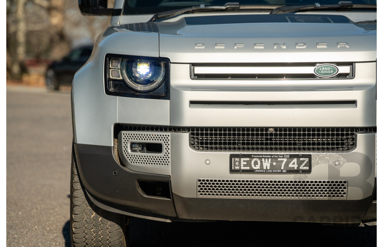 12/2021 Land Rover Defender 110 P400 SE (AWD) L663 MY22 4d Wagon Hakuba Silver Metallic Turbo 3.0L - MHEV