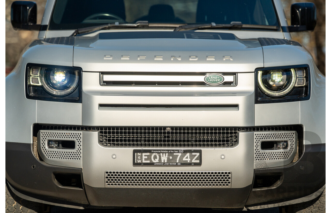12/2021 Land Rover Defender 110 P400 SE (AWD) L663 MY22 4d Wagon Hakuba Silver Metallic Turbo 3.0L - MHEV