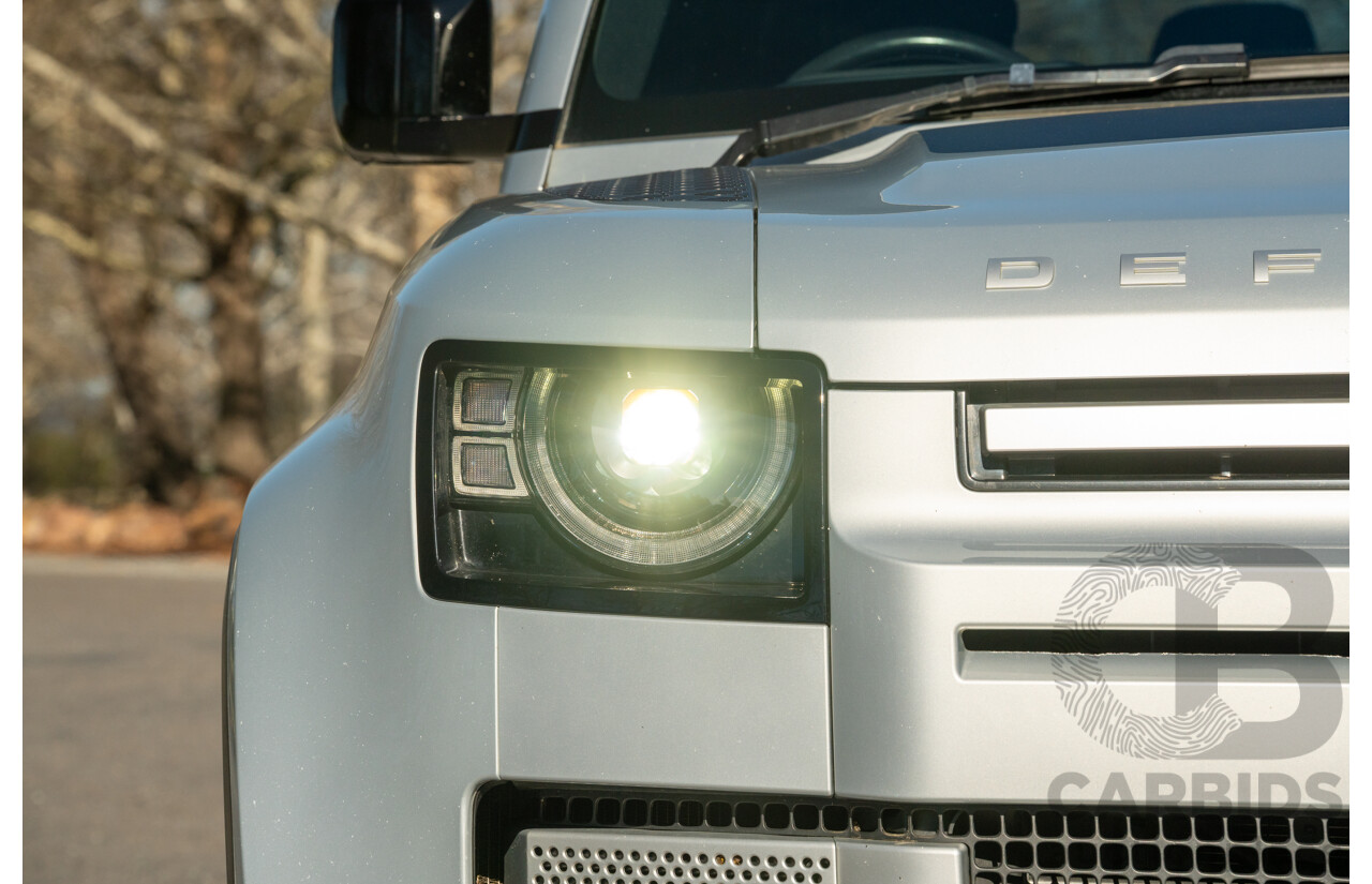 12/2021 Land Rover Defender 110 P400 SE (AWD) L663 MY22 4d Wagon Hakuba Silver Metallic Turbo 3.0L - MHEV