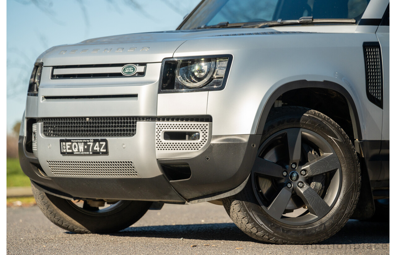 12/2021 Land Rover Defender 110 P400 SE (AWD) L663 MY22 4d Wagon Hakuba Silver Metallic Turbo 3.0L - MHEV