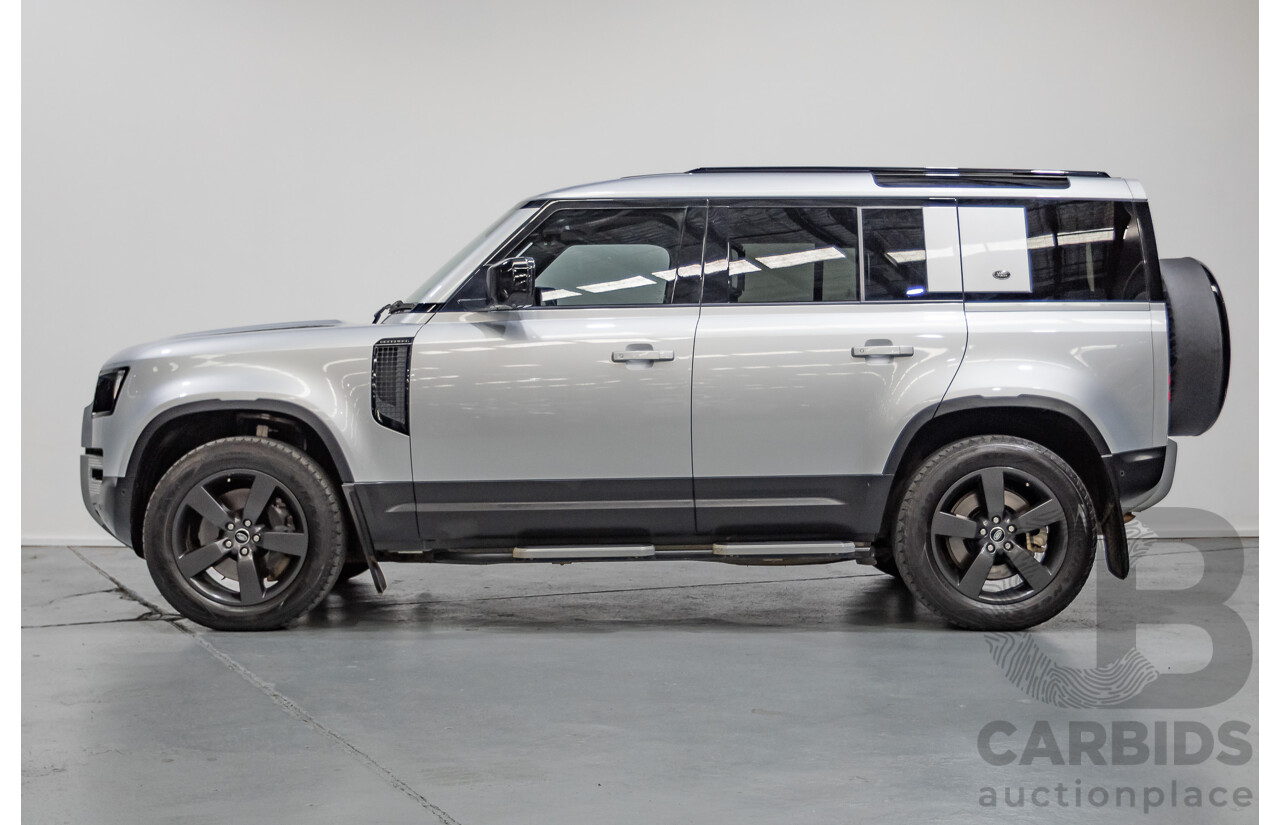 12/2021 Land Rover Defender 110 P400 SE (AWD) L663 MY2 4d Wagon Hakuba Silver Metallic Turbo 3.0L