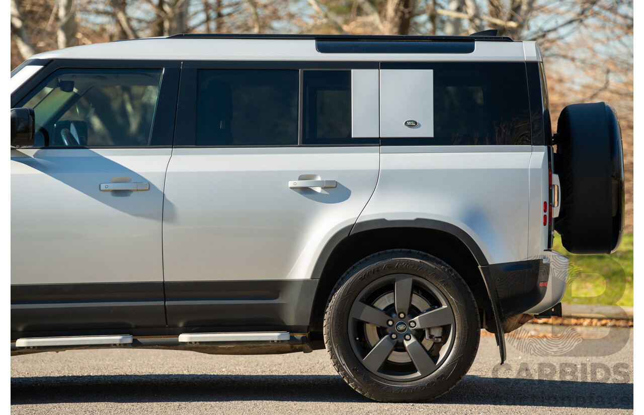 12/2021 Land Rover Defender 110 P400 SE (AWD) L663 MY22 4d Wagon Hakuba Silver Metallic Turbo 3.0L - MHEV
