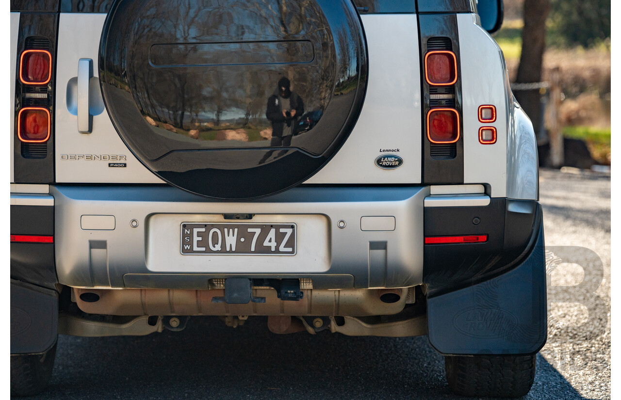 12/2021 Land Rover Defender 110 P400 SE (AWD) L663 MY22 4d Wagon Hakuba Silver Metallic Turbo 3.0L - MHEV