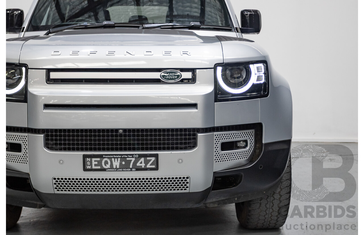 12/2021 Land Rover Defender 110 P400 SE (AWD) L663 MY2 4d Wagon Hakuba Silver Metallic Turbo 3.0L