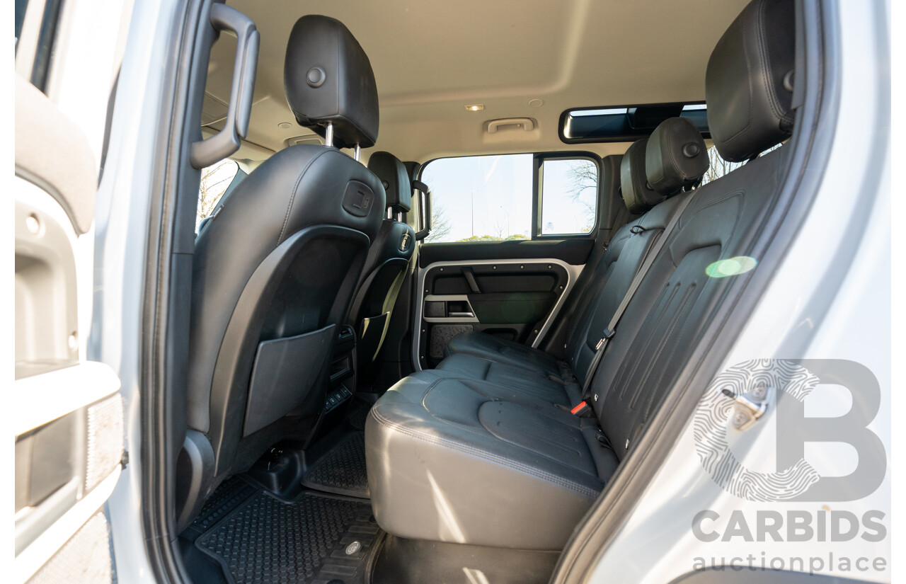 12/2021 Land Rover Defender 110 P400 SE (AWD) L663 MY22 4d Wagon Hakuba Silver Metallic Turbo 3.0L - MHEV